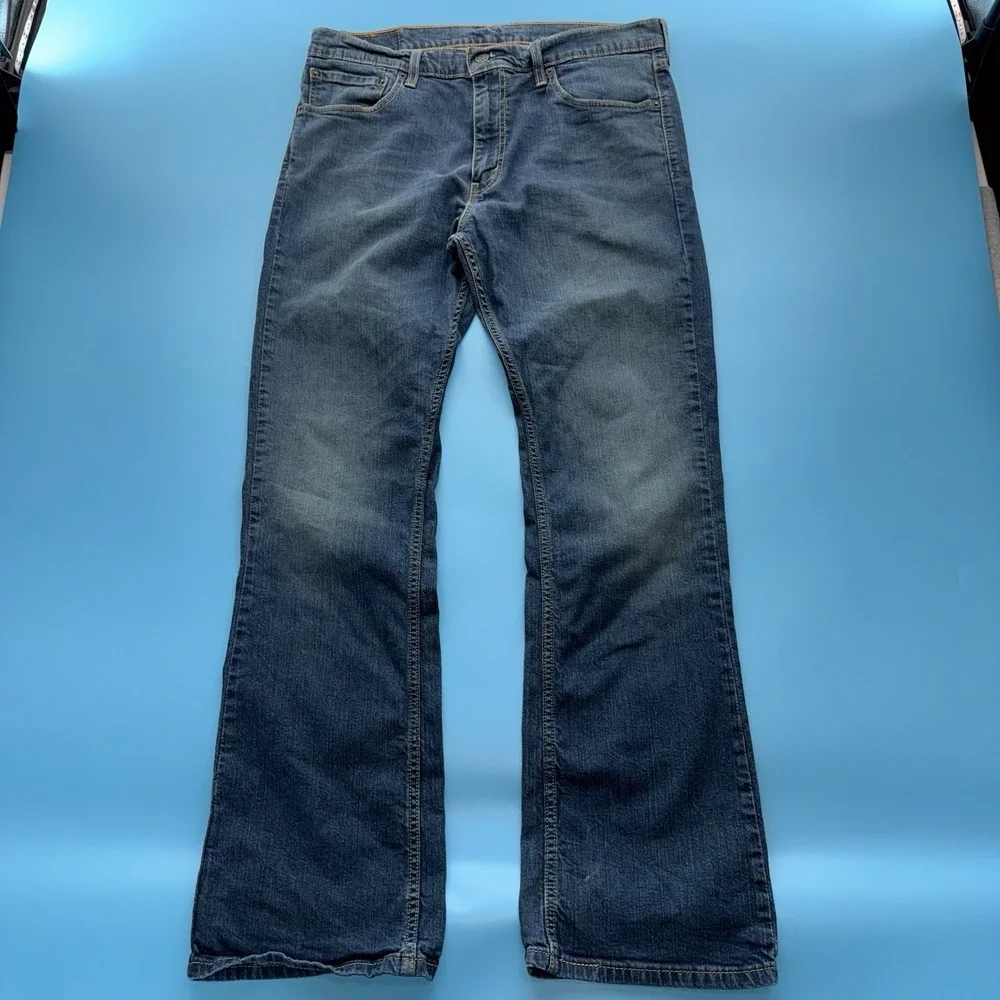 Levi's Mens 527 Low Boot Cut Fit Jeans 36x32 Medium/Dark Wash Little Fade